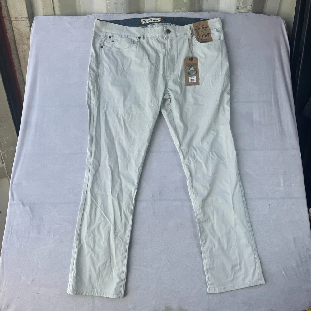 Tailor Vintage New Canaan Slim Fit Pants Men 42x32 Gray Casual Comfort Stretch